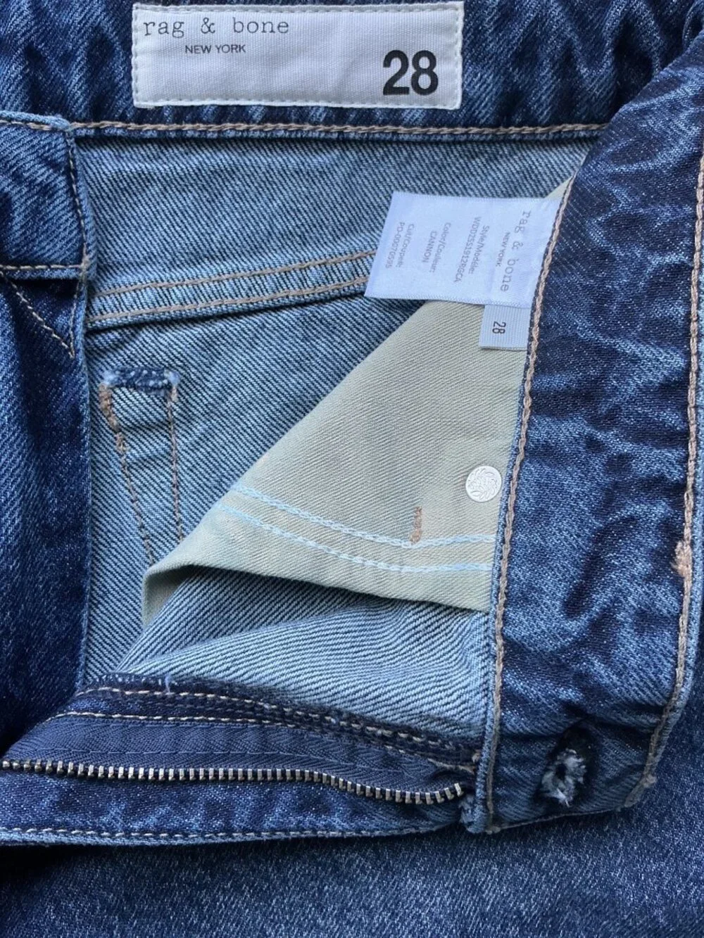 Rag & Bone Dre Raw Hem Boyfriend Low Rise Denim Shorts Cannon 28 New With Tags